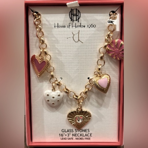 NWT ⚜️💖⚜️ House of Harlow 1960 Hearts Charms Necklace - Picture 6 of 9